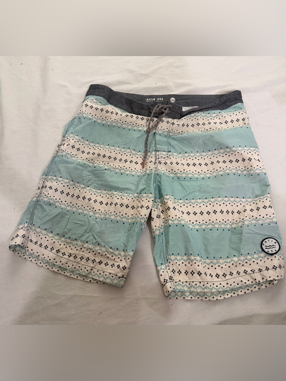 Katin Men’s Aqua Striped Swim Trunks - Picture 1 of 3